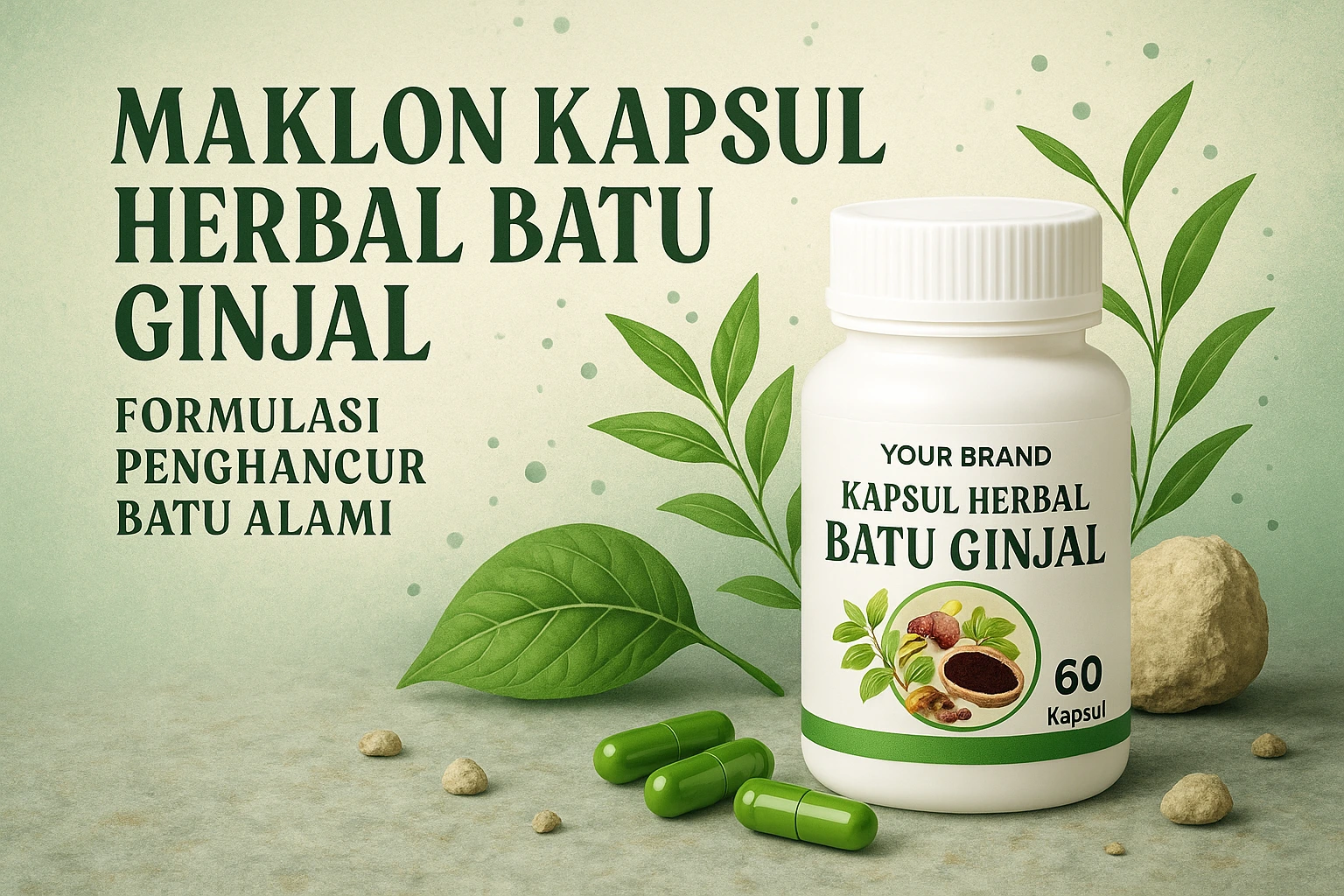 Maklon Kapsul Herbal Batu Ginjal: Formulasi Penghancur Batu Alami